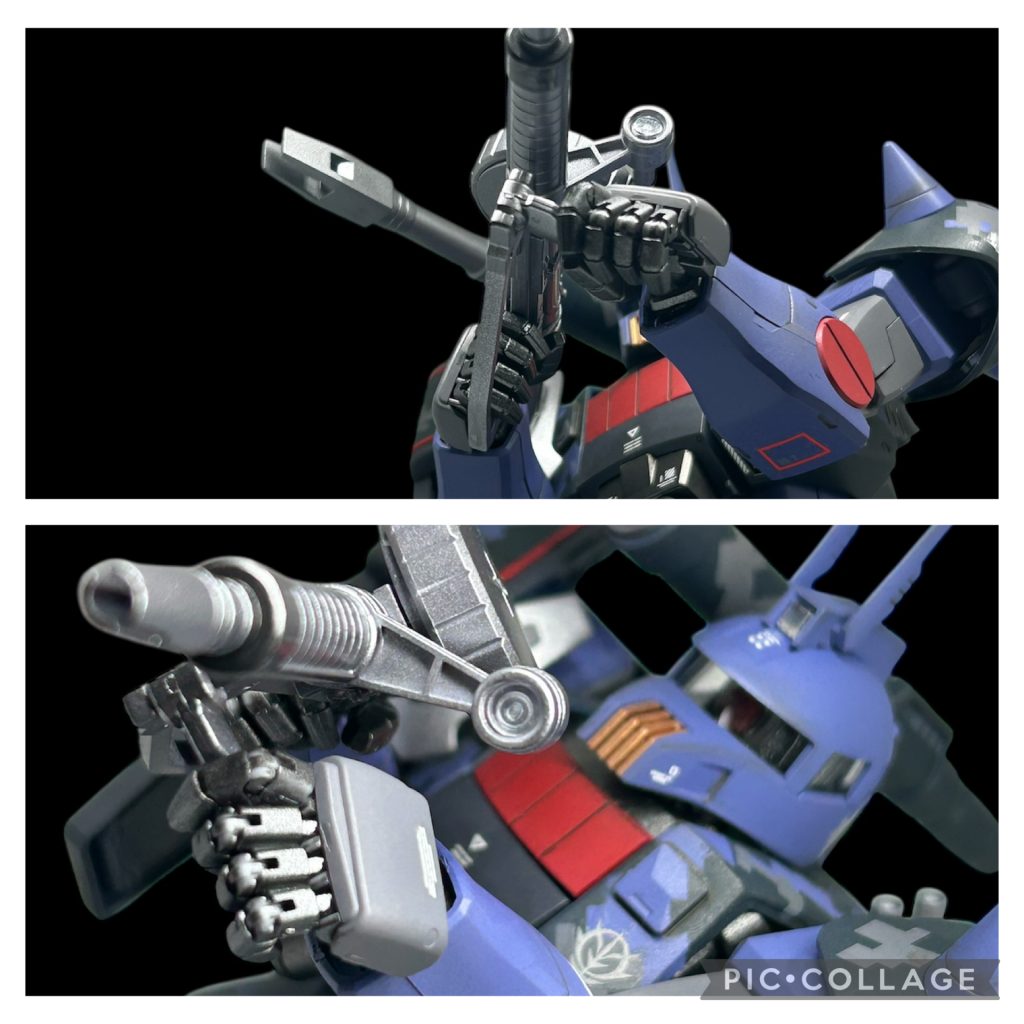 手持ちの銃器を構える場合には、ビッグガンが少し干渉します。