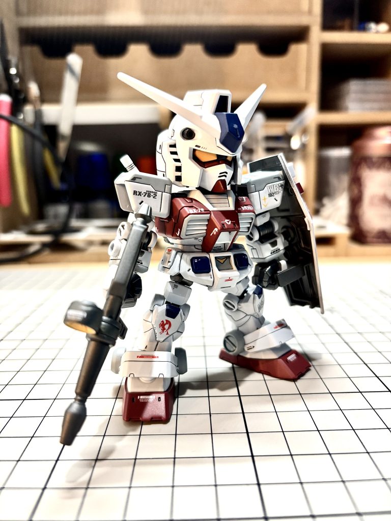 製作中に丁度、ジークアクスで突然出て来たのでタイムリーな感じになりました笑　安価なSDですがディテールがしっかりしてるので、このキットもとても良いキットです。