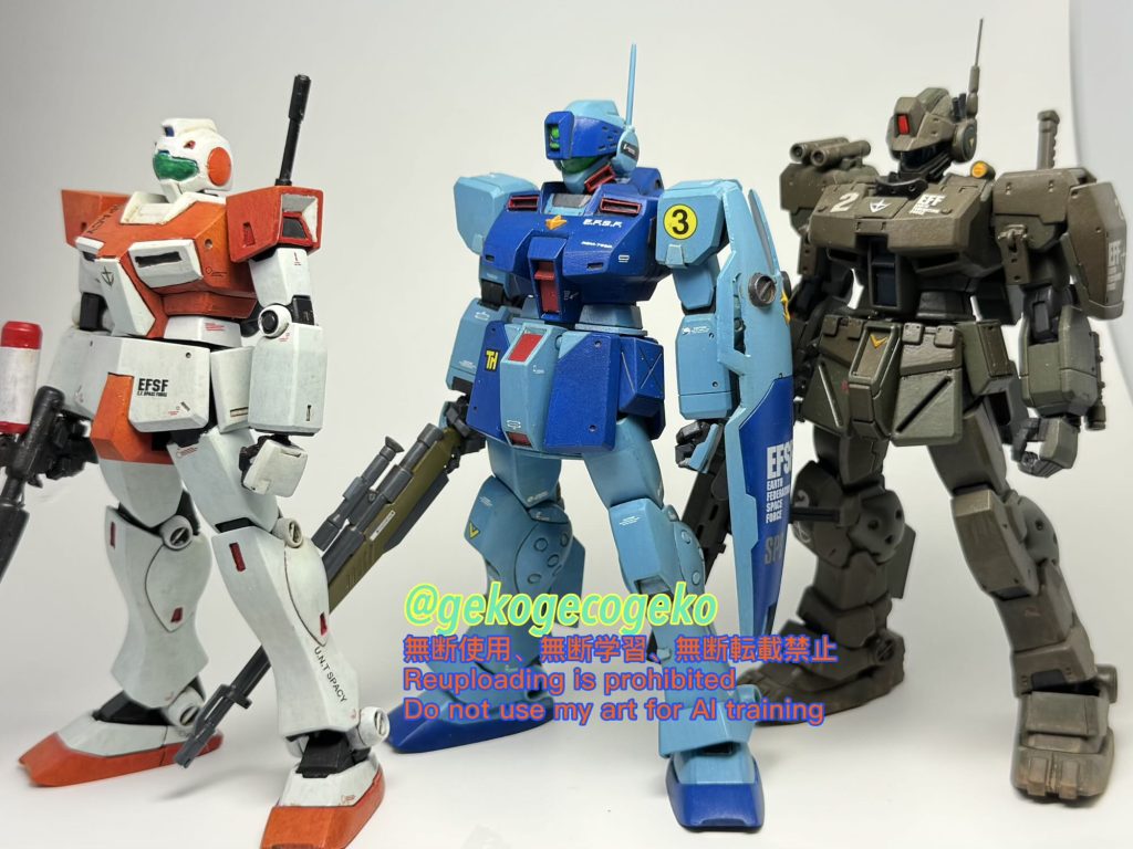 デカールはMG用の物を貼っています他のジムコマ系と並べても違和感なく出来たと思います