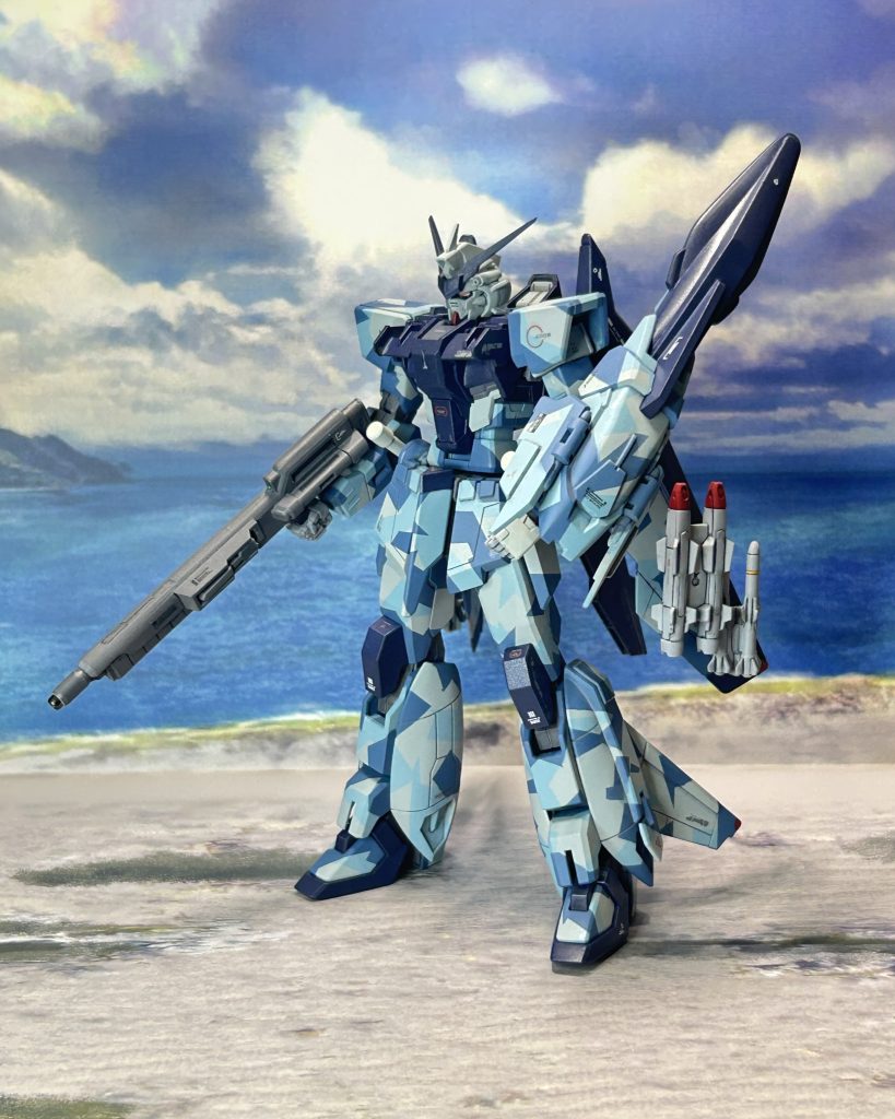 なんとなくSEEDシリーズって海辺で戦ってるシーン多いイメージなので、背景を浜辺にして一枚。