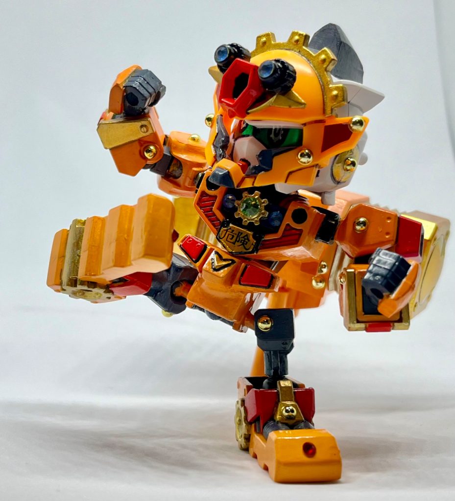 可動部分には、CSフレーム,ボールジョイントを使ってます。下半身は、アームコネクトできるように駄舞留精太のアームを元に作製してます。