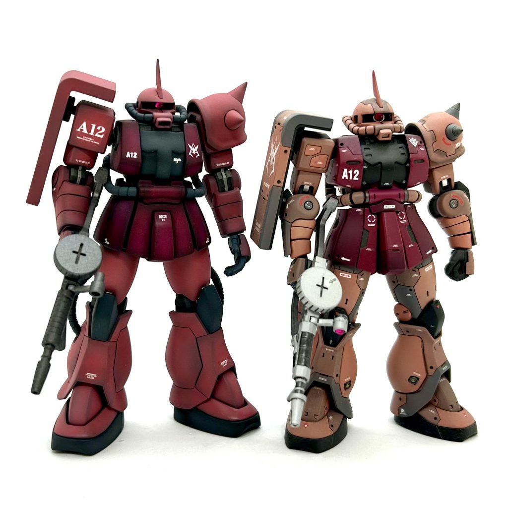 リバイブ版シャアザクにゴリゴリのスジ彫りを施したヤツと📸