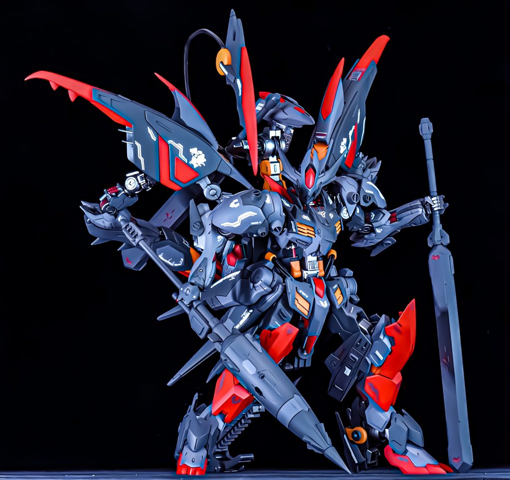 全体像カラーリングは慣れ親しんだメカサフヘヴィ×メカサフスーパーヘヴィ×刺し色(今回はエヴァレッド、イエロー)素体の良さをあまり崩さないように他のキットとのミキシングは控えめでお届けしてます😌