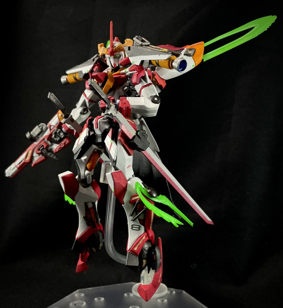 ミキシング内容頭部 バンシィ頭部にジークアクスのアンテナ肩部 フレームアームズパーツ刀 境界戦機オプションパーツバックパック バンシィにジークアクスのスラスター追加マント MSGドレスアップパーツビームライフル ジークアクスのものにパーツを追加 ご覧いただきありがとうございました♪