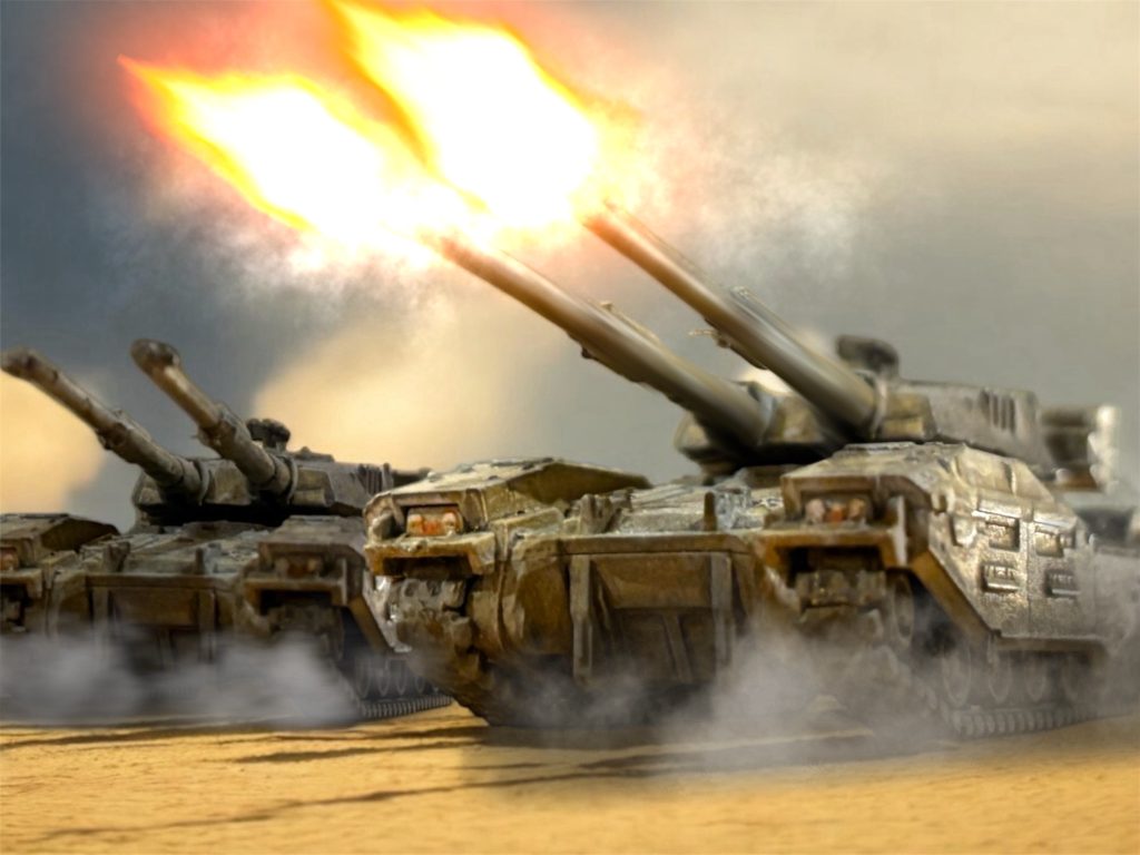 直後、付近の岩盤に火柱が上がり、崩落した。連邦軍の戦車隊が迫るのが見えた。 たった4輌の1個小隊だ。周辺の防衛線を抜いた連邦の戦力など、とうの昔にはるか先まで進軍している。死に体の敵を狩りに、今更のこのこ出てきたのか。そうだ、こういう連中だ。こういう連中に、くれてやる命など持ち合わせてはいない。