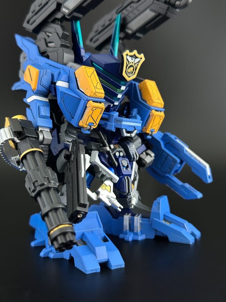 以下カラーレシピ。本体グレー:タミヤグレー本体ブルー:タミヤブルーホワイト:ガイアEXホワイトガンメタ:ガイアガンメタサフ武装等シルバー:ガイアEXシルバー武装等黒:クレオスアルマイトブラック追加武装水色:ガイア スティレットブルー黄色:ガイアエヴァオレンジイエロー赤:クレオストランザムレッドレールガン等メタリックグリーン:クレオスGXメタルグリーン→GXピーコッククリアグリーン金:ガイアスターブライトゴールド刺し色シルバー:4artistシルバー 最後まで見ていただきありがとうございます!