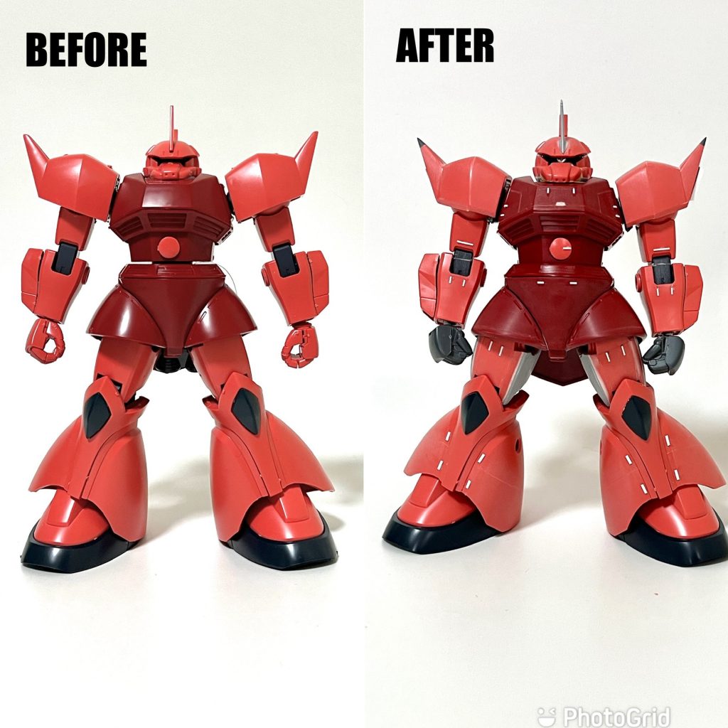 ビフォーアフターをば。ディテールアップの具合がご覧いただけるかと思います。やっぱりキットそのままだとバランスが独特です^^;いじりたくなる衝動を抑えきれなかったぜ！