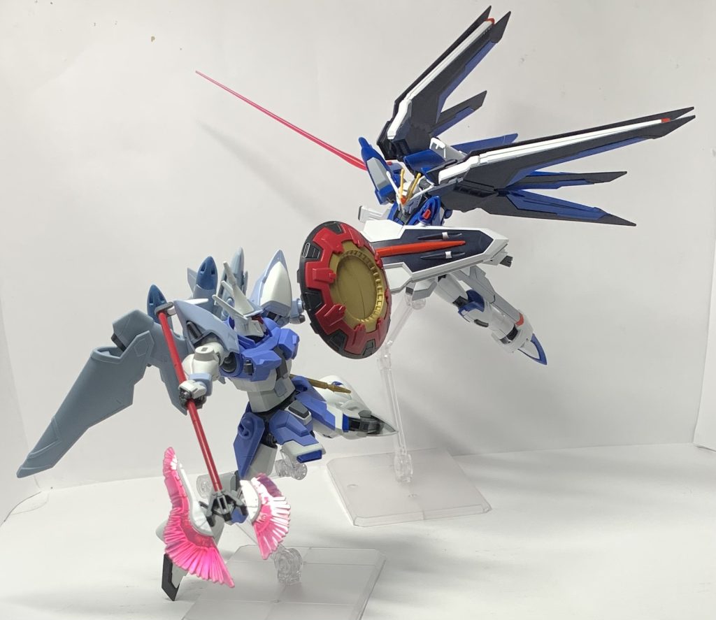 前回のライジングフリーダムとの対決シーン。