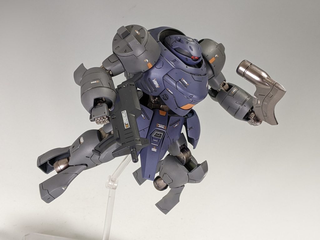 デカール:ハイキューパーツ 1/144 RB01コーションデカール ホワイト&オレンジを使用。またカメラアイは3Dメタリックシールを使っています。