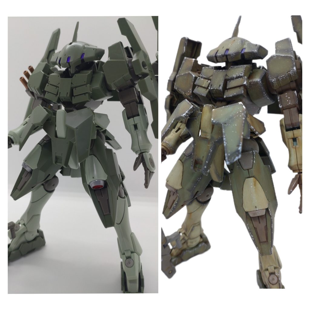 ここまでの比較です。成形色でも汚せばそれっぽく見えますね!余談ですが、ジンクスって最強の量産機の1つと言われているようですね。