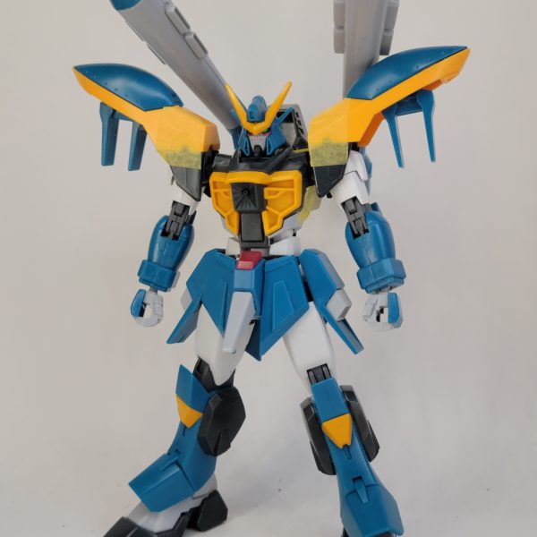 現在作成中なカラミティガンダムです。以前までに作成してきたGATシリーズと並べても違和感がないような物を目指しています。・肘、膝、腹部、股関節等のパーツはライジングフリーダムに変更・シュラークは根本をボールジョイント化可動域の問題は一先ず解決しました。（2枚目）