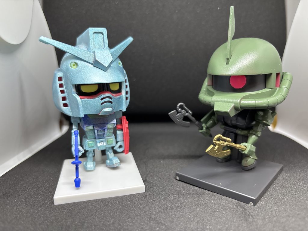 ガンプラくんと。今日はジークアクスの最終回でしたが大円団でした。