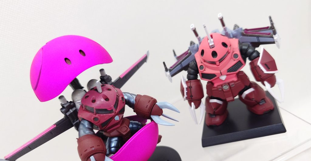 少し前に改造したズゴックと2ショットです。デフォルメ化されたSEED FREEDOM ver.のズゴックはかなりマッシブですね。https://gumpla.jp/other/1814204