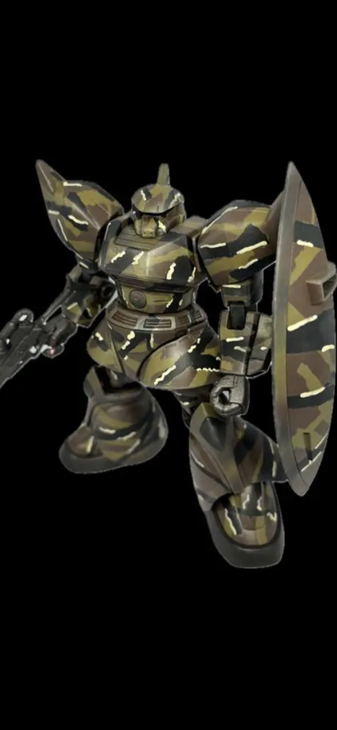 シャーゲルのアンテナがないのでパテ埋め   マスキングテープを手で裂いていき貼り付けました   出来るだけ細かく裂いて行きたかったですが老眼には無理  これが限界   まぁこんなもんでしょ  