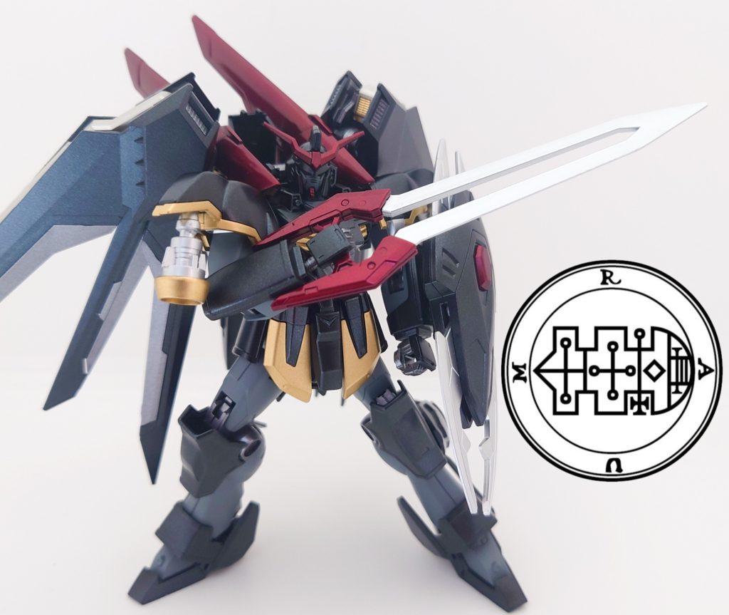 デスサイズガンダムをベースにライジングフリーダムのバックパックとブラックナイトスコード シヴァの武器をミキシングしてみました。