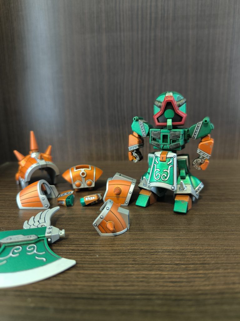 軽装形態も一応、残念な点が多いねん、この子…足はボールジョイントなので可動域も悪いし腕が微妙に曲がってて鎧を装備させると尚、可動域が減る( ; ; )