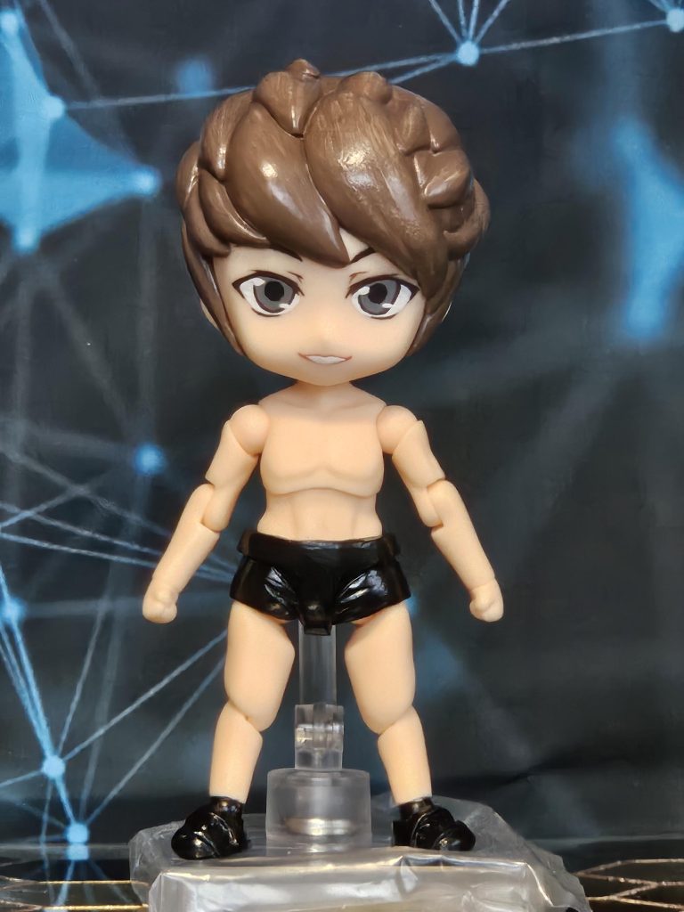 髪を取り付けスパンデックスを貼り付けていきました。今まで作った自作ねんどろいどの中で一番簡単でした