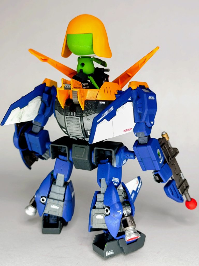 黒…ジャーマングレー灰…ニュートラルグレー青…ティターンズブルー武装やバーニアには焼鉄色を使用。エゥーゴカラーか悩んだんですがホワイトの発色の都合からこっちにしました。軍曹のこの顔好きだわー笑