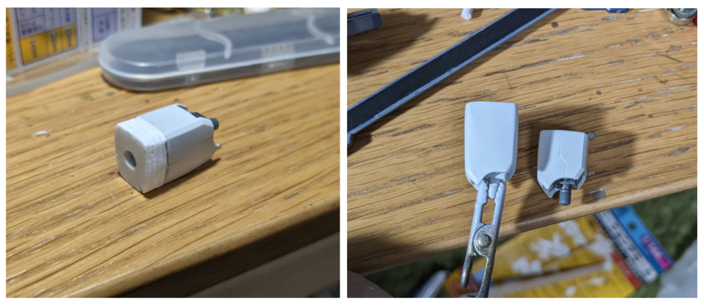 ・脚が短いので、5mm延長・サブアームユニット位置が高いので3mm下へ+一部パーツをウーンドウォートのものと交換(写真撮り忘れ)・腕が装甲に接触し真っ直ぐに出来ない為、装甲の接触箇所を削り(写真撮り忘れ)