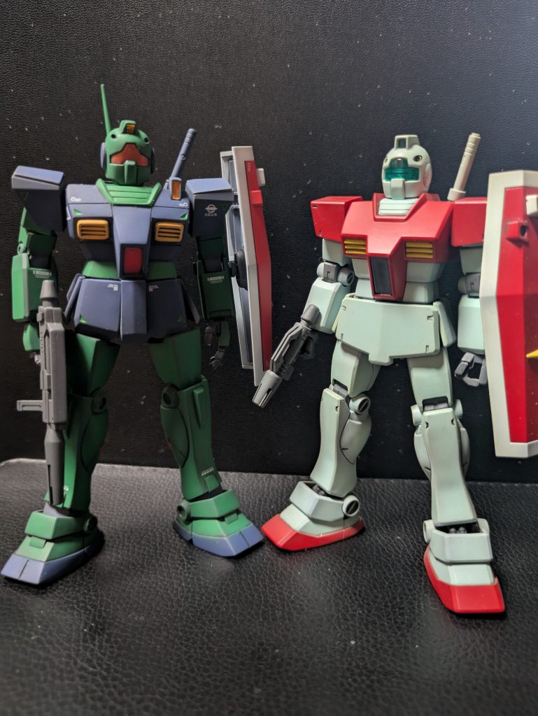 ついでに永遠のプロポーションNo.1のHGUCジムと。どんなにいろんなキット出てもこのHGUCジムが自分の中ではパーフェクトプロポーションのジムです。