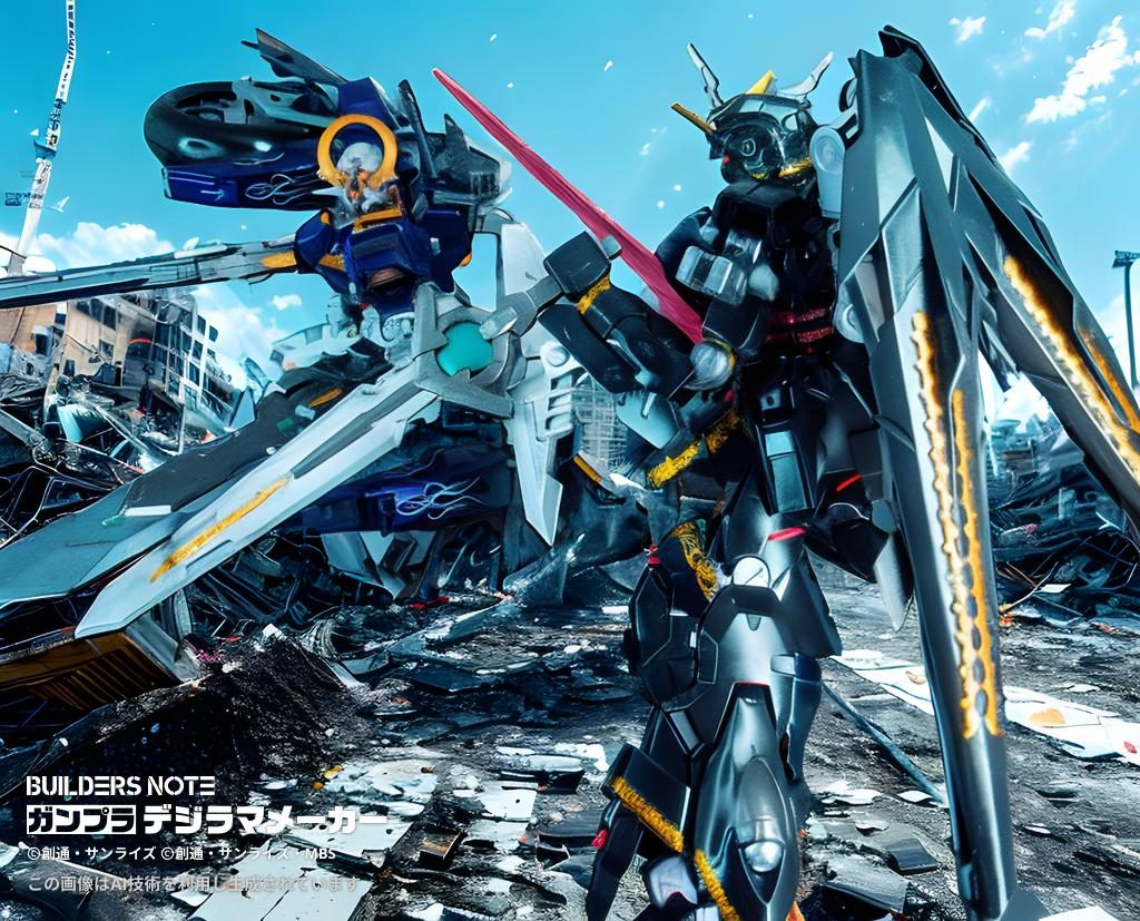 AI画像加工アプリでガンプラバトル！