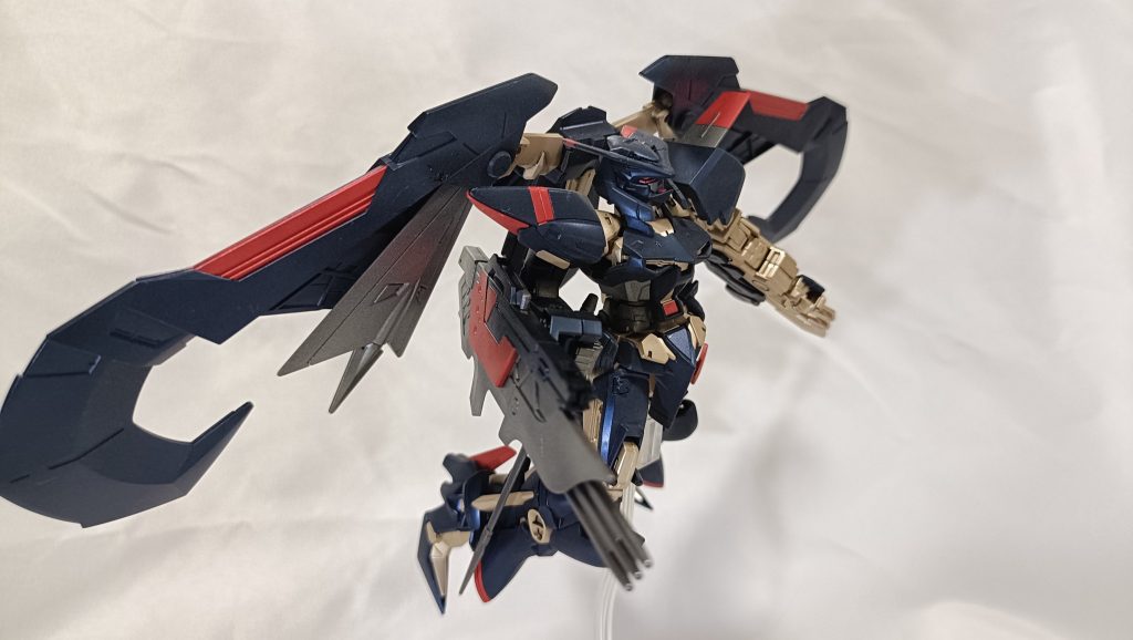 いつものお品書きフレーム部…EXゴールド赤…プライマリーメタリックレッド武装類…スターブライトアイアン外装…プリズムブルーブラックあと水性艶消しトップコート（瓶の希釈してブラシ）