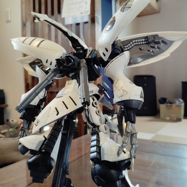 閲覧ありがとうございます!先日のキュベレイダムドの続きです!モチベーションを保つため、組み上げてみました大きいのでフレームに収まらないですが、これはカッコいいです!古くなっているのでポロリが多いです調整して、ちゃんとポーズを取れるようにしようと思います今日はここまでです（3枚目）