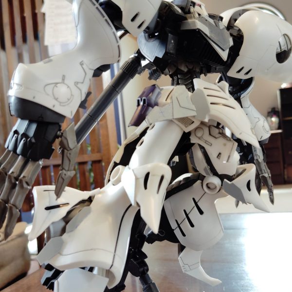 閲覧ありがとうございます!先日のキュベレイダムドの続きです!モチベーションを保つため、組み上げてみました大きいのでフレームに収まらないですが、これはカッコいいです!古くなっているのでポロリが多いです調整して、ちゃんとポーズを取れるようにしようと思います今日はここまでです（4枚目）