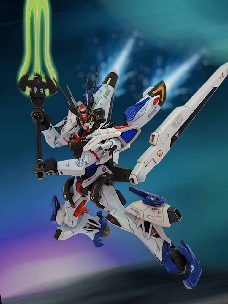 近接武器は悩みましたが3パターン準備武器①  ジークアクスのビームサーベル？を並べて斧槍みたいに