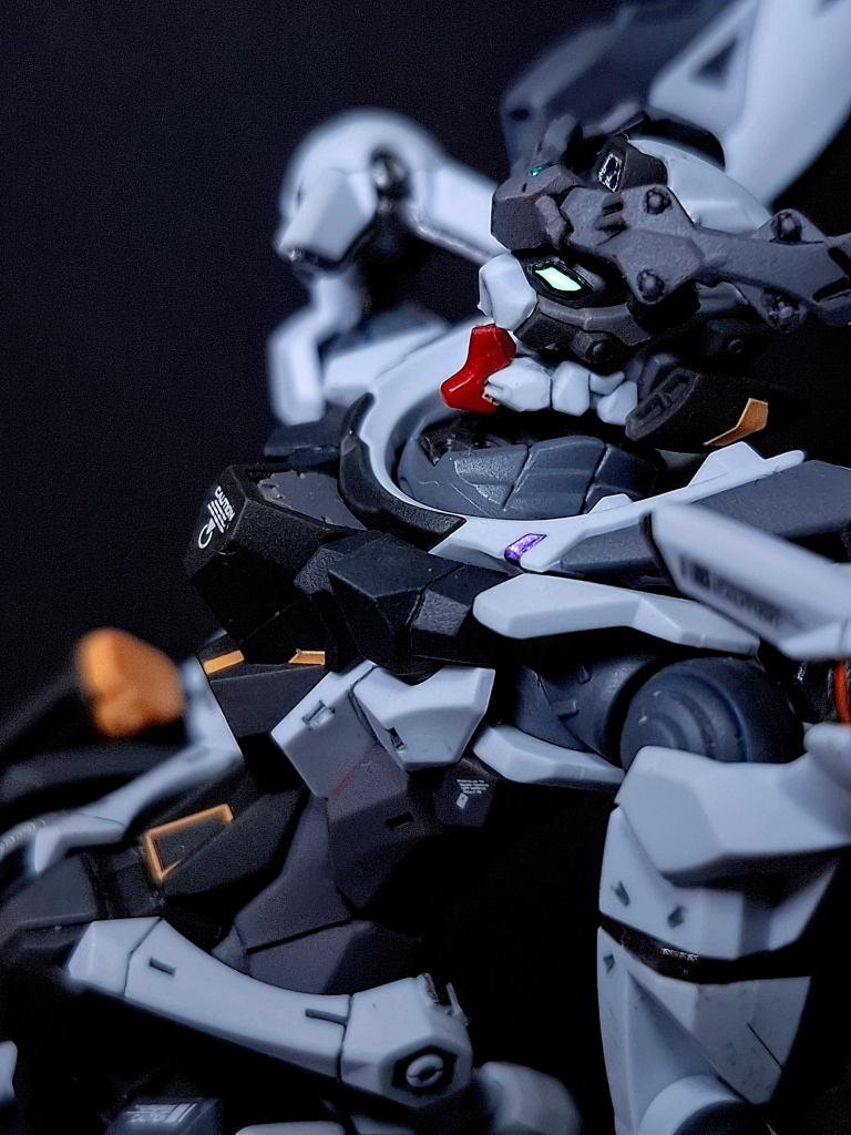 やりました｡　やった　やったんですよｯ!!　　　　その結果がこれなんですｯ!!!これ以上どうしろっていうんですかｯ!!!まだまだ技術不足ですね。他の人はすんごく綺麗にしていたのに良く見ないとわからんぐらいのレベルですね｡一応付け替え無しで稼働軸のみで動きます。このキットはつい先日上げたものと同じものなので興味がおありでしたら是非前作を見てくださいｯ!!!ジークアクス13話楽しみ―(幻覚)