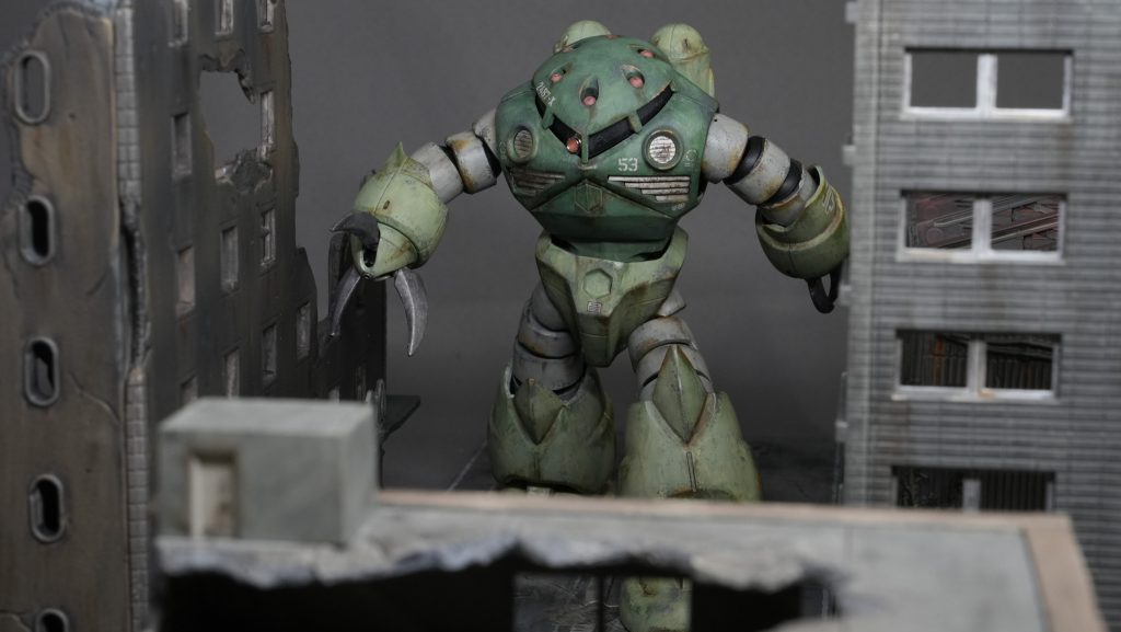 筆塗りとウェザリングの組み合わせに新たな可能性を感じましたね。こんな風に水性塗料筆塗りにはもっと色々な表現が出来るはず!