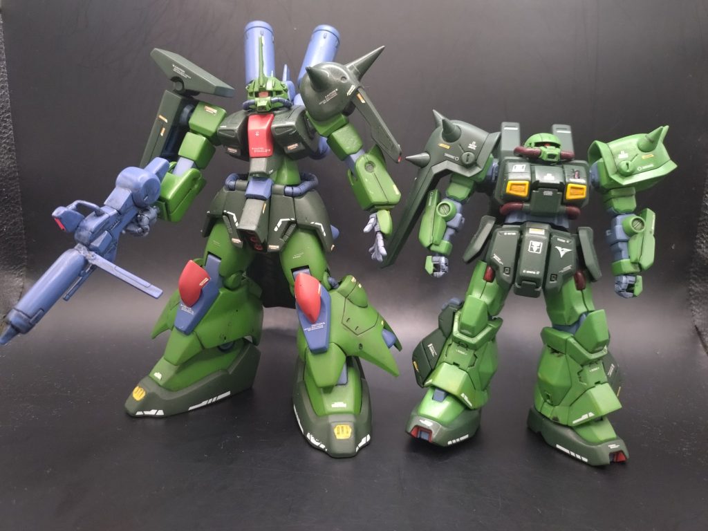 マシュマー機と対比。微妙に違うグリーンにはなりました😂