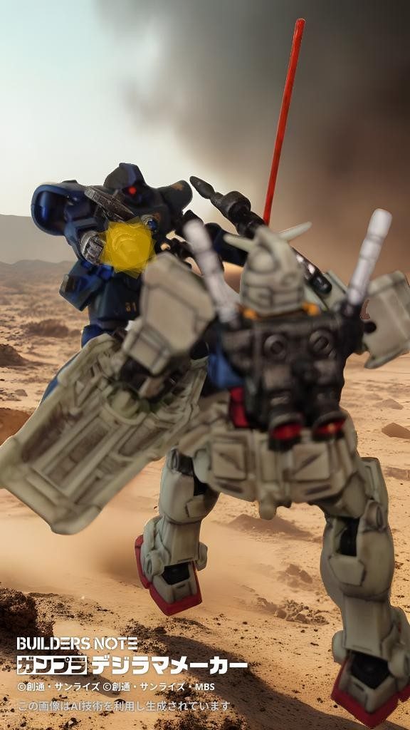 　ガガガガガッ！！激しいマズルフラッシュと共に弾丸がガンダムを直撃するが、ルナチタニウムの装甲を貫くことは出来ない…ラル「くそっ！なんて硬い装甲だ！かくなる上は…」