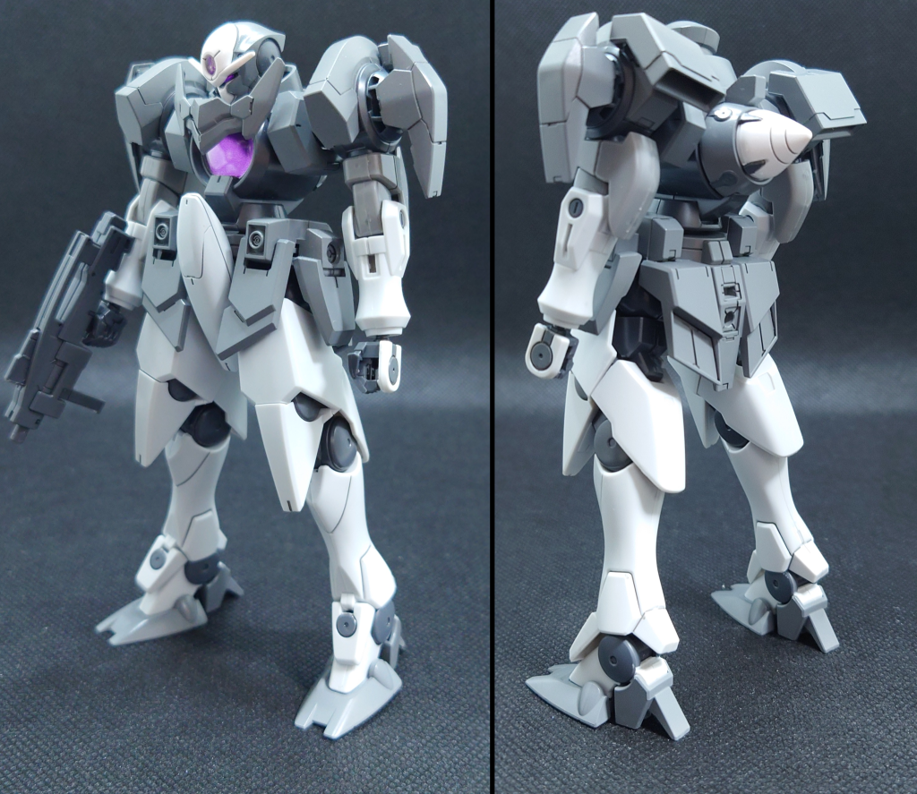 GN-XIVを基礎とし、学生の頃作ったGN-Xの腕や足周りをレストアし組み直したという設定。機体色もGN-Xに寄せている。機体名はGN-EX(ジン•エクス)社会人として多忙な毎日の中で趣味に費やせる時間帯へのログインとプレイ時間を考慮し、突発的な戦闘への参加など多局面で対応が必要となり、参加した場面ごとの環境へ対応したガンプラを用意するのは大変である。そこで汎用性と拡張性に目を付けGN-XIVを選択。GN-Xをパーツ交換によってGN-XIVへバージョンアップ出来る拡張性と互換性を活かすことにした。基本武装として、GNビームライフル(GN-X)、頭部GNバルカン、腰部GNバルカン、GNビームサーベル、GNクローとGN-XIVのままである。