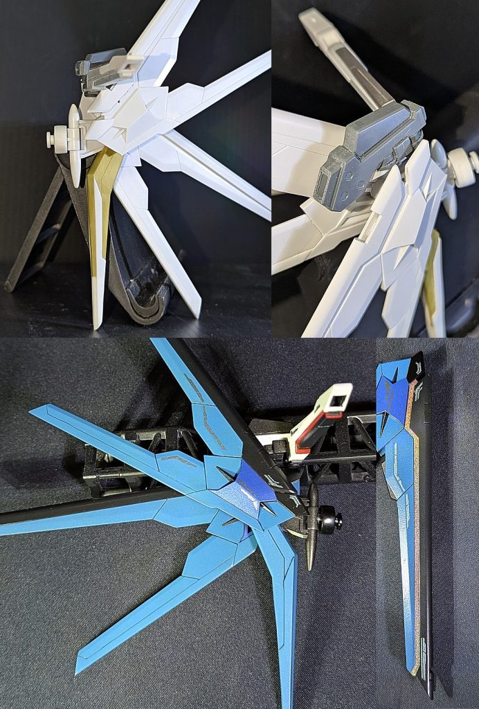 マイティーの長い方の翼可動部は残し、シールではなくガンマカホロで塗装してます