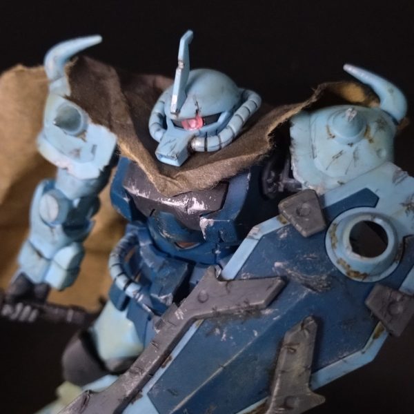 HG グフカスタム　ウェザリング　マント