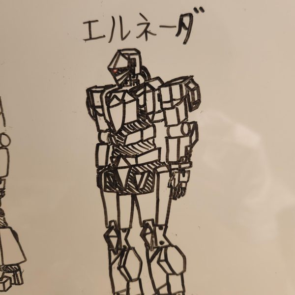 先代機のルエーダの後継機としてデザインし、フルスクラッチで制作しています。頭部の展開ギミックや、コックピットハッチの展開、内部に拘りました　可動域はかなり広めですモノアイは電飾してあります（2枚目）