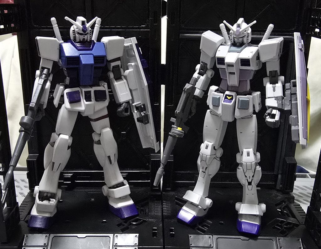 最後にBEYOND GLOBALのG-3と。こうやって見ると、全然違う代物ですな笑横浜ガンダムのG-3が上半身と下半身の色が違った気がするけど💦とはいえ、またひとつオリジナルができたので良しとしよう。最後までご視聴いただきありがとうございました(gundam-kao3)