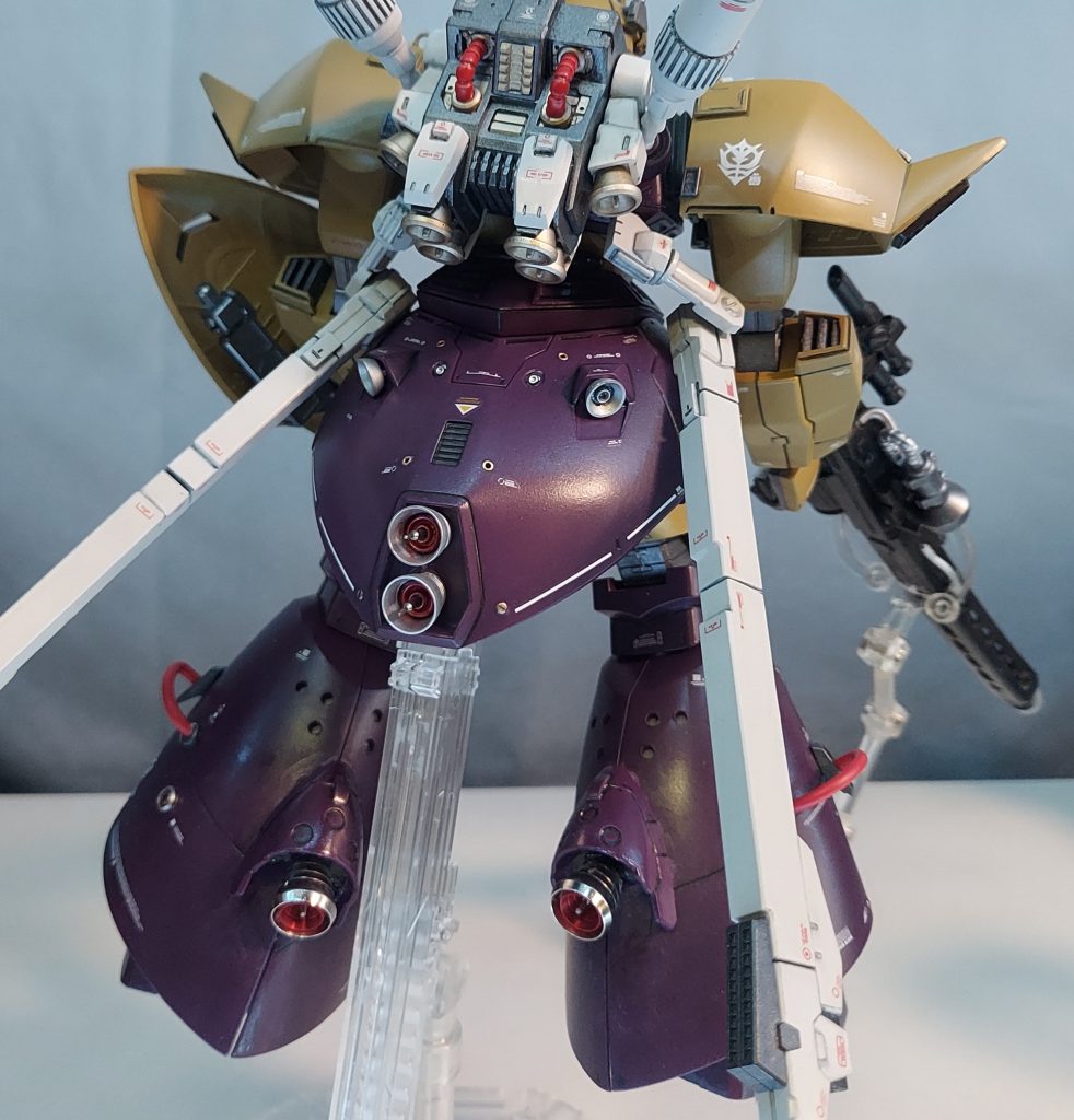 結局マリーネのスラスターにしてリアスカートもMG量産型ゲルに付いてるマリーネっぽいリアスカートなの(; ̄ー ̄Aバックパックゎプロペラントタンクが付かないので1A型にしま酢た(っ ´ロ` )ノ