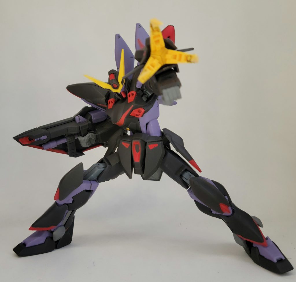 ブリッツガンダムデュエルブリッツをベースにHGブリッツの部品を着せるように作りました。ある意味デュエルブリッツとも言えます。