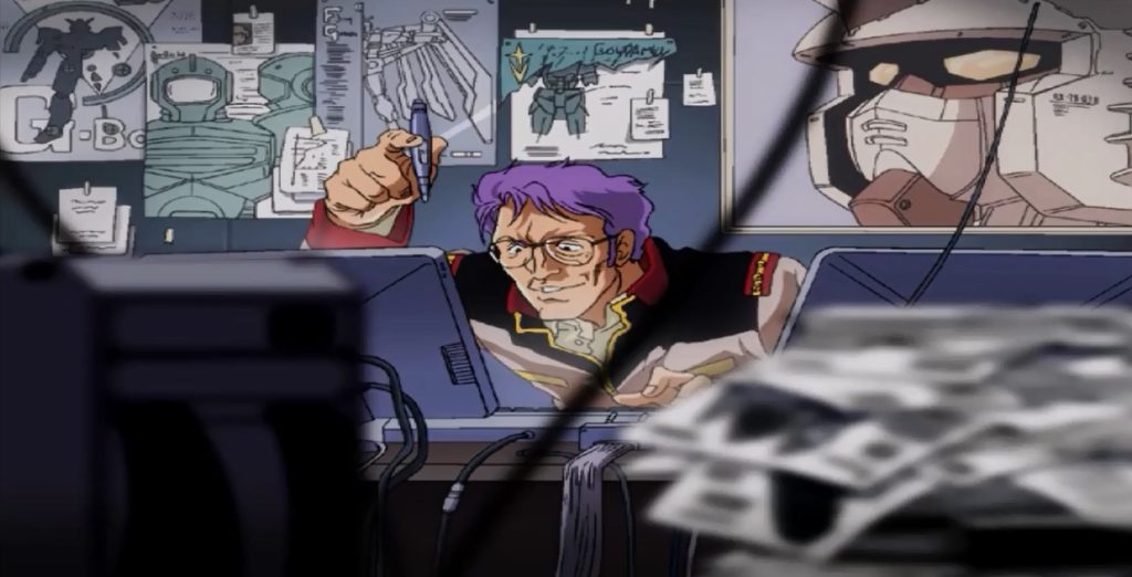 この万博ガンダム、実は俺設定の「あぶ刑事ガンダム」では重要な役割を果たす。一年戦争終結後、平和になった世界でテム・レイが謎のキラキラ✨(ゼクノヴァ)の解明に成功し自ら開発した新たなガンダムにジオンの技術を応用し、独自に開発した「オメガ・サイコミュ」を発明した。このガンダムの形式番号はRX-78F00であり、背中のグラスフェザーにはオメガサイコミュが搭載されている。いちおうビームライフルやシールドも装備できるがあくまで平和利用のために開発されたモノであるので、装備していない。U.C.0083年から開発が進められ、1年後に完成した。