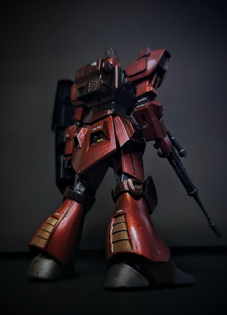 前面カット（別アングル）百式もあるものの、WEBで見つけた永野さんのインタビューで、「百式は藤田君のデザイン」との意図の発言があったので、ご本人が言うのなら違うことになるかなと思っています。永野デザインMSコンプリートまであとはリックディアスかなと（なかなか買えない．．．）。