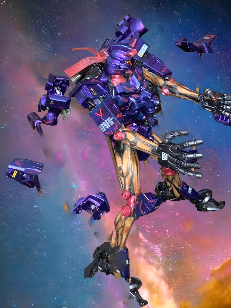 装甲はパージ、キラキラ覚醒するように、ネオジウム磁石で外せるようにしてます。ホントは内側に貼りたかったのですが、上手くパーツオープンできず得意の芋付けから塗装で誤魔化してます。