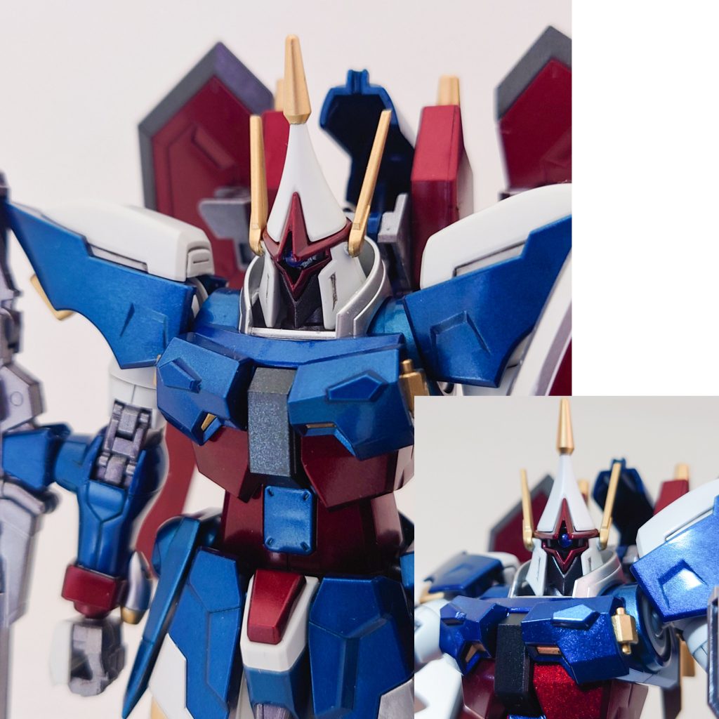 バストアップ暗くてわかりずらいですが、モノアイも塗装しております。