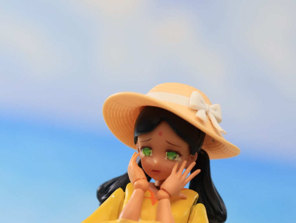 瞳と涙はUVレジンで盛りました 