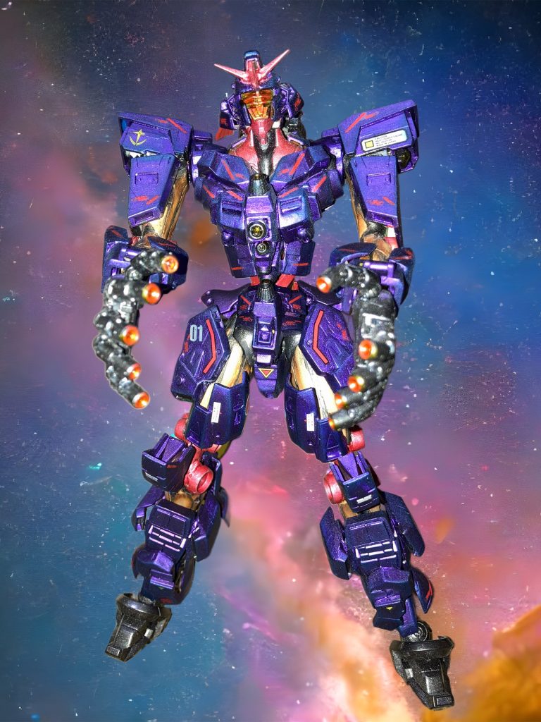 以上、サイコガンダムジークアクス版でした。【太腿アーマー追加　7.10】苦労した筋肉塗装が見えるようにわざと隙間と盛りすぎないよう装甲を少な目にと考えて仕上げましたが、もう少し追加で隙間を減らすかも知れません。それにしても、果たしてキット化なるんでしょうかね？サイズ的にもギミック的にもお高いキットになりそうですよね。