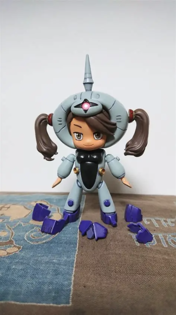 髪パーツが動くので。アクションした時にたなびいてる感じが出るの、いいですね。パーツを換装して………  