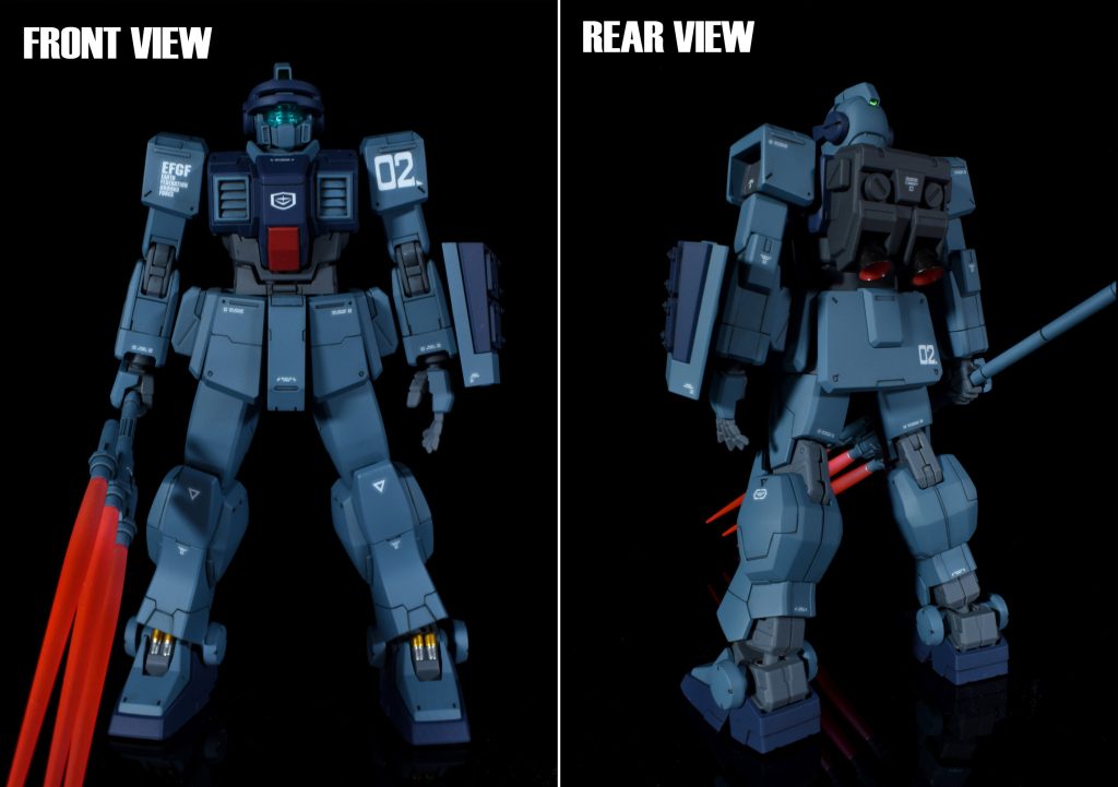 直近に製作した陸戦タイプの中では一番加工が多かった機体でもあります。足し算引き算をバランスよく行ったので、良くも悪くも自然な見た目になっていると思います。