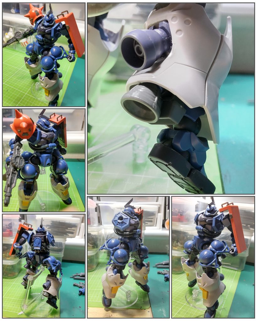 ふくらはぎ/足首のバーニア類はいろんなジャンク品からかき集めて加工して装着。