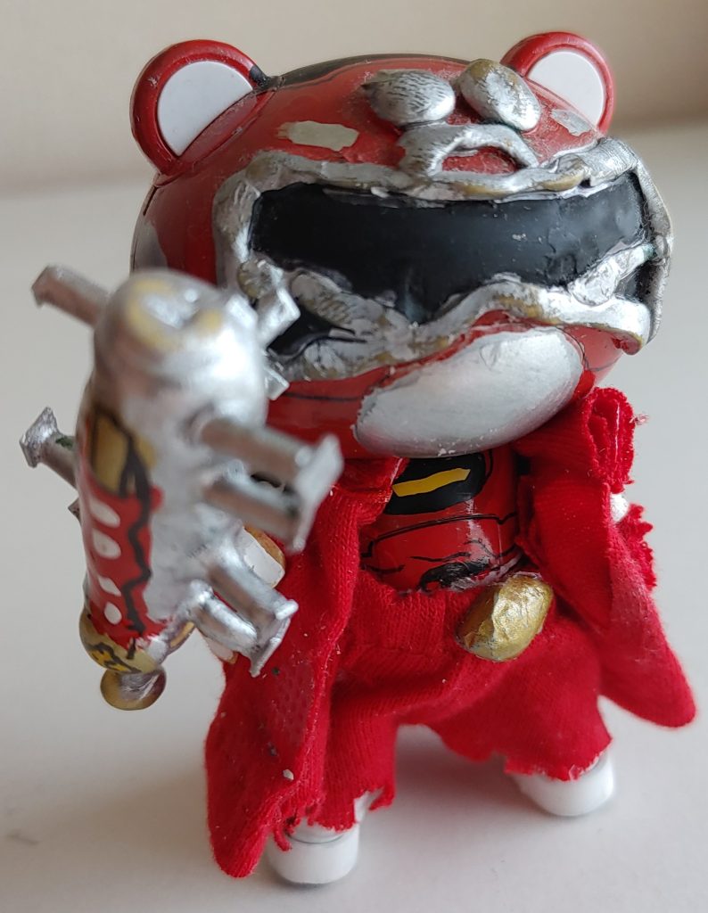 武器「クギマジックバット」ランナーにエポキシパテを巻き、突起はランナーとプラ板。